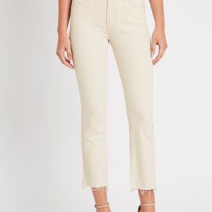 Mother insider ankle Fray cream colored jeans